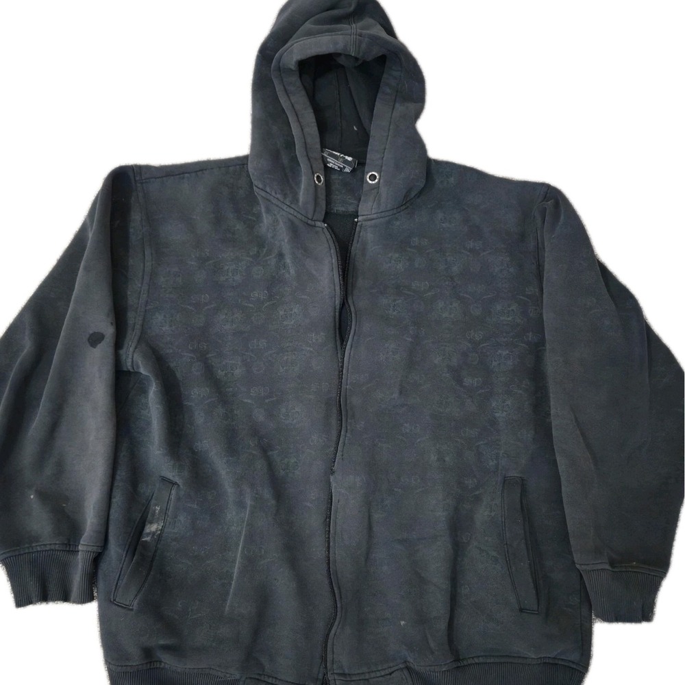 Vintage Y2K Southpole Black AOP Hoodie Size XL Skater Grunge Pinkman READ